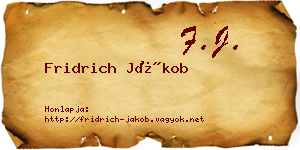 Fridrich Jákob névjegykártya